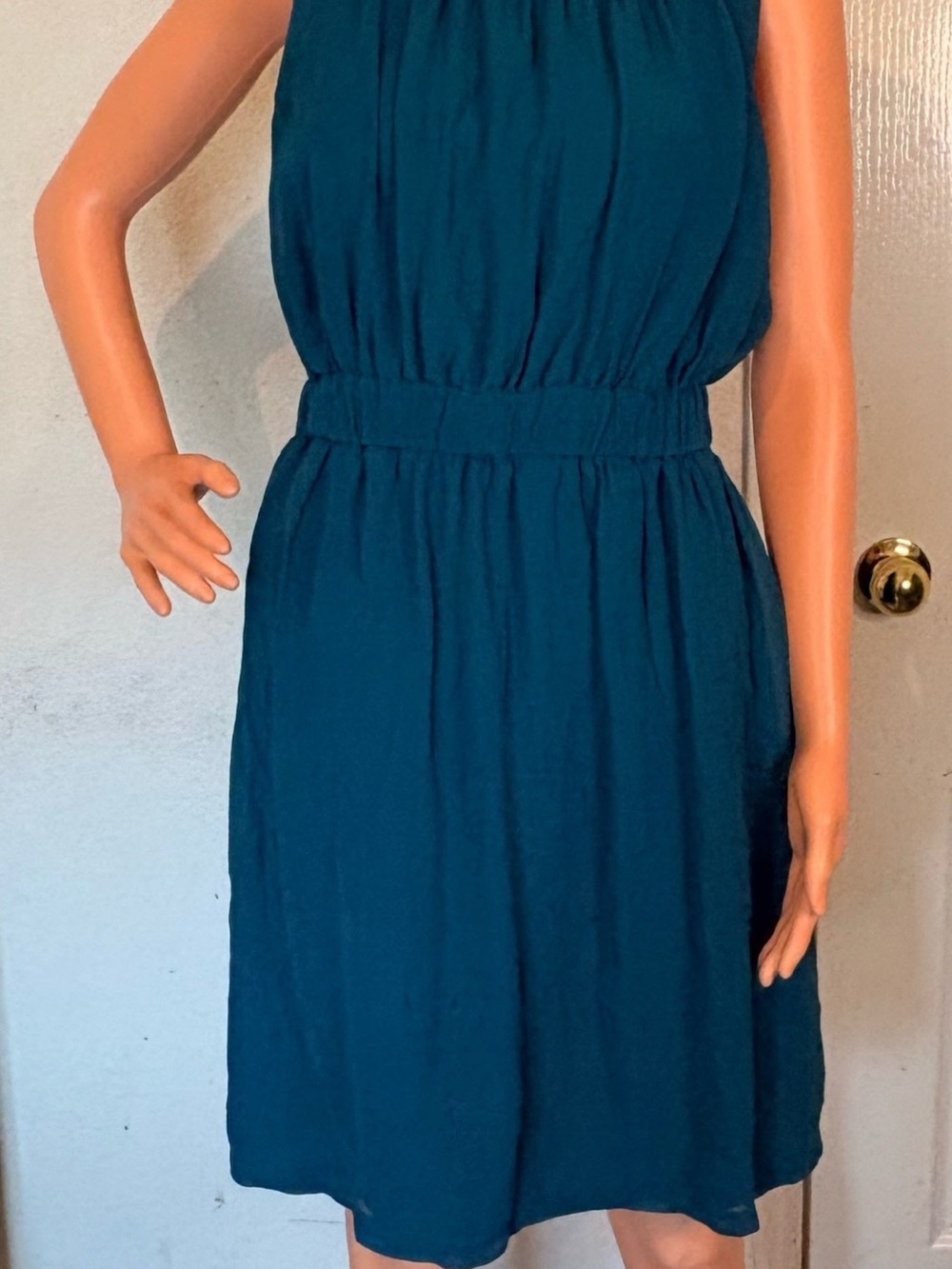 Hero & Leander Teal Sleeveless Elastic-Waist Women's Dress